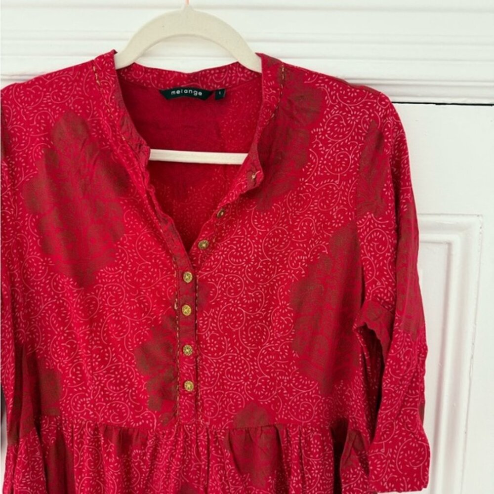 Melange Red Paisley Dress